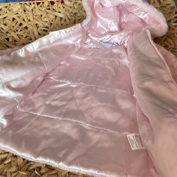 Oh So Cute! girls 4 Light Pink Faux Fuzzy Coat - Picture 3 of 7